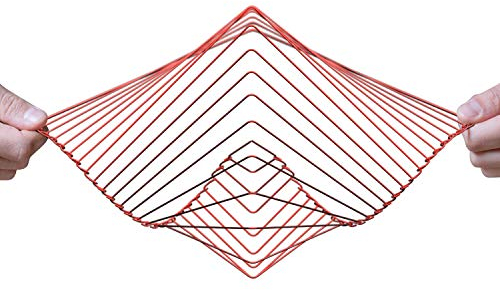 Atellani Square Wave | Der Faszinierende Kinetische Windspiel | Handgefertigt in Italien | Perpetuum Mobile Kunst | Magisches Beruhigendes Kunstwerkt von Ivan Black (Rot)