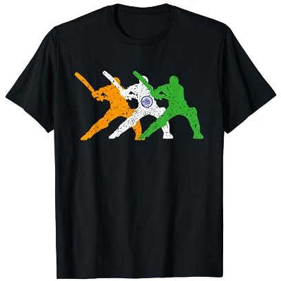 Indian Cricket Team Cricketer Fan Batsmen Flag Of India Gift T-Shirt