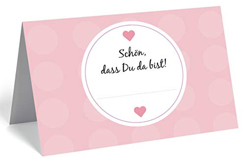 50 edle Premium-Tischkarten Platzkarten 300mg zusammengeklappt 5,5x8,5cm Namenskarten Namensschilder für Hochzeit Feier Taufe Kommunion Geburtstag zum Beschriften