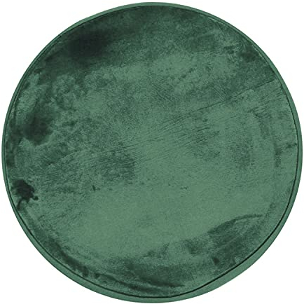 Thedecofactory Teppich, rund, extraweich, Velours-Effekt, 70 cm Durchmesser, Dunkelgrün