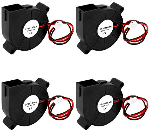 3D Drucker Lüfter 4 Stück DC 24V 2 Pin Mini Lüfter, 50 x 50 x 15mm 3D Drucker Fan mit 30cm Kabel, Turbo Gebläse Kühlung Ventilator Heizkörper Lüfter 3D Drucker Zubehör