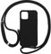 PuYu Zhe Compatible for iPhone 12 Mini Case,Silicone Crossbody Cover TPU Shell Adjustable Cord Lanyard Slim Stylish Shockproof Case-Black