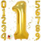 Unisun 40inch Number Balloon, Golden Helium Foil Balloon 0 1 2 3 4 5 6 7 8 9 Big Numbers Balloons, Age Balloons Birthday Party, Romantic Occasions, Wedding, Anniversary Supplies Decoration