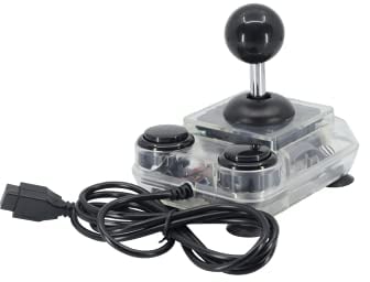 ArcadeR Joystick estándar de 9 pines compatible con Atari, Commodore, Sega, etc., Colores:claro transparente