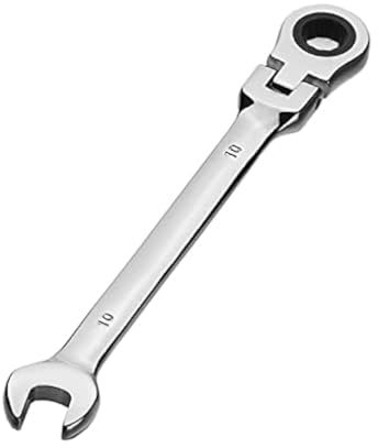 Aoktorkit Metric Tool Flex-Head Ratcheting Wrench 10MM,Professional Chrome Vanadium Ratchet Spanner Steel 72 Teeth 12 Point for DIY,Pipeline,Bicycle Repair and Home Maintance