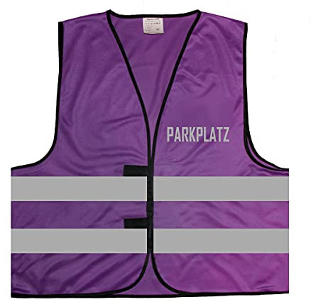 Parkplatz Warnweste BZW. Signalweste mit reflektierendem Aufdruck - Größe S/M, Lila