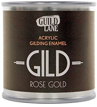 Guild Lane GILD Metallic Acrylic Enamel Paint - Rose Gold - For Wood, Metal, Glass, Furniture & Crafts - Water-Based, Non-Tarnish Finish - 125ml Tin - Made in Britain
