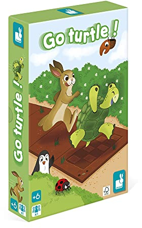 Janod - Go Turtle! - Brettspiel für Kinder - Solitär-Strategiespiel - Thema Hase und Schildkröte - FSC-zertifiziert - ab 6 Jahre, J02629