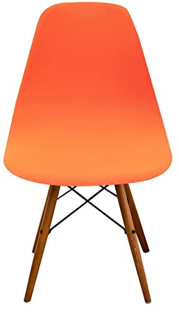 Chickwin Stuhlhussen Schalenstuhl 1 2 4 6er Set, Feste Farbe Strech Stuhlbezug Elastisch Universal Esszimmerstühle Bezug Stuhlüberwürfe für Skandinavische Stühle (Orange,6 Stück)