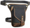 Herren Canvas + Leder Motorrad Reiten Tasche Beinbeutel Beintasche Außenbeintasche Hüfttasche Drop Leg Tasche FB211-6 (211-6 Schwarz)
