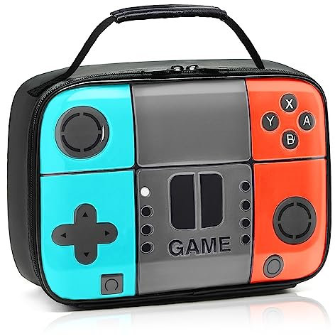 Hairao Insulated Lunch Box for Boys,Game Lunch Bag for School Picnic Hiking Beach Travel Office,Waterproof Leakproof Lunch Bento Box,Leather Lunch Box