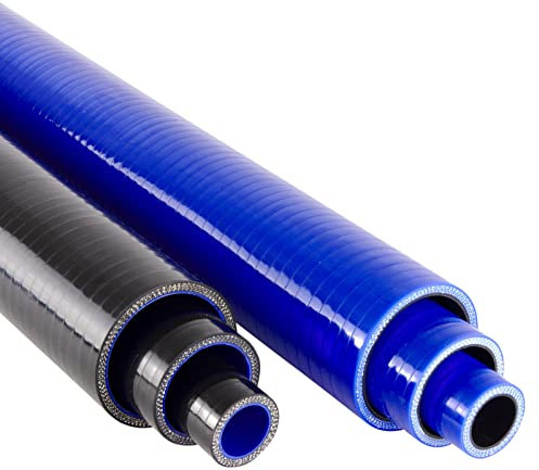 2 Stück | 1m Silikonschlauch ID-Ø 125mm schwarz 200°C | GROSSE AUSWAHL | Ladeluft LLK Kühler Kühlmittel Kühlwasser Turbo-Lader Silikon Schlauch Druck-Schlauch Gummi Motor KFZ flexibel | PREMIUM