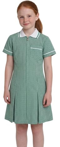 INSAFIANS Gingham Pleated Check Dress Girls Summer School Uniform 3 Yrs - 20 Yrs