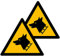 Becral - Pegatina Perro guardian/Señal Triángulo W013 homologado, ASR A1.3, DIN EN ISO 7010 poliéster Amarillo negro (150mm - 2 unidades)