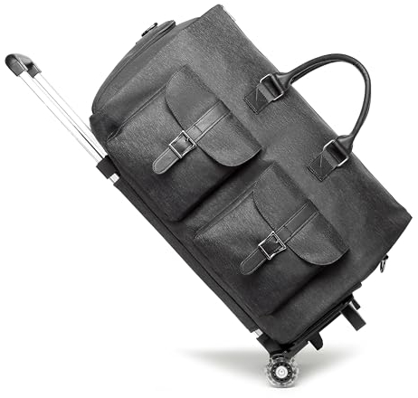 seyfocnia Borse per indumenti, borsa per indumenti con ruote, borsa per indumenti da viaggio con scomparto per scarpe, borsone con ruote, A2-grigio-2P, alla moda