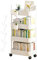 ceasnitis Scaffale per Libri Mobile con Ruote, Organizer per Carrello per scaffale Mobile a 3/4 Livelli, Carrello per Libri Mobile con rotelle per Biblioteca, casa, Lavanderia