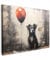 MuchoWow© Impression sur Toile Decoration Murale Peinture 70x50 cm Tableaux Decoratifs Muraux Décoration Chambre Graffiti - Chien - Art - Rouge - Street art