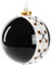 BRUBAKER Premium Weihnachtskugel Smoking Schwarz und Weiß - 10 cm Baumkugel aus Glas mit Porzellan Spitze Gold - Moderne Weihnachtsbaumkugel Anzug mit Glitzer - Christbaumkugel