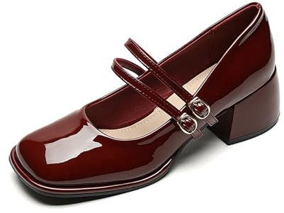 Donna con Tacco Basso E Grosso, Comode Scarpe Eleganti da Donna, Punta Quadrata, Scarpe Décolleté Chiuse