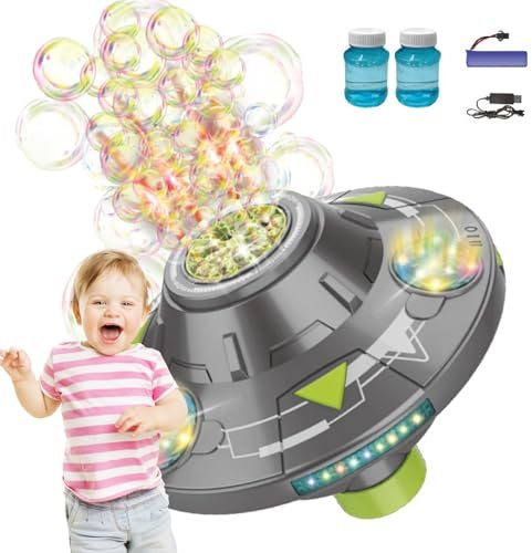 Machine à Bulles Automatique, Machine à Bulles électrique,Illuminez Les Jouets à Bulles de Soucoupe Volante | Jouets d'extérieur pour, pour la Plage, la fête, souffleur de Bulles Rechargeable