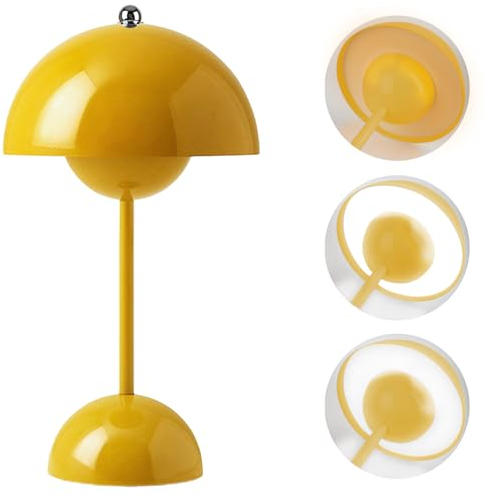LUPATDY Pilzlampen Tischlampe Flowerpot Lampe Pilz Lampe Kabellos, Touch Dimmbar, 3000k - 6000k, Moderne Aufladbar Tischlampe mit 3 Helligkeitsmodi für Schlafzimmer, Büro, Bars und Restaurants