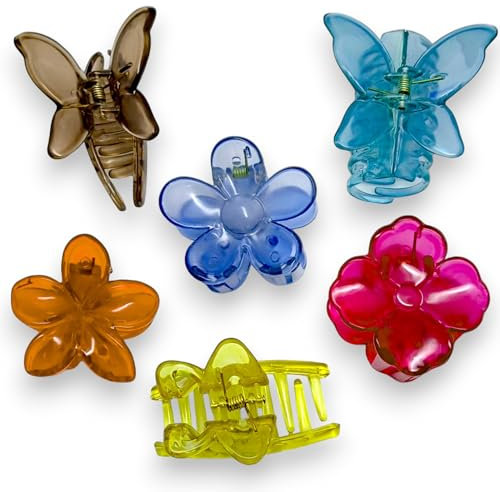 SP Haarspangen für Damen, kleine Haarklammer für den täglichen Gebrauch und das Büro, aus Polycarbonat-Material, tolles Geschenk für Mädchen und Frauen (mehrfarbig, verschiedene Formen und Design)