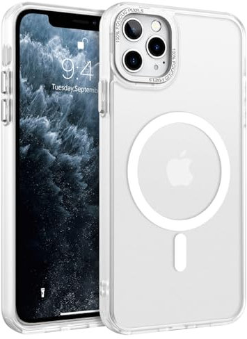 GaoBao Strong Magnetic for iPhone 11 Pro Case, Slim Fit Phone Case iPhone 11 Pro [Compatible with MagSafe] Classic Shockproof Translucent Matte Protective Phone Cover for iPhone 11 Pro 5.8, White