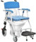 3 en 1 Silla de Ducha y WC con Ruedas para Personas Mayores, Silla de Ducha Plegable con Ruedas, Silla de Inodoro con Freno y Orinal, Impermeable y Antideslizante, Carga Máxima 150 KG