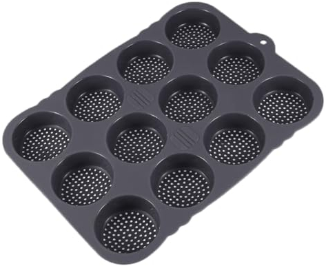 Generico Stampo per panino per hamburger, stampo per pane in silicone,Teglia antiaderente per pane a 12 cavità | Strumento da forno, stampo per pane per torte, cioccolato, muffin, hamburger, pane