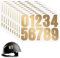 Abeillo 10Sheets Gold Number Stickers, 1.5in Small 0-9 Vinyl Sticky Numbers, Waterproof Stick on House Numbers Stickers, Self Adhesive Helmet Number Decals for Sports Helmets Door Box(40mm)