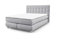 FURNISTAR Echtes Boxspringbett Blake mit Pocketmatratze und Bonellmatratze Familienbett mit Topper und Taschenmatratze Bett mit 2 Matratzen Polsterbett Schlafzimmer (200x200, Hellgrau)
