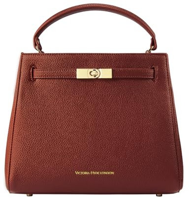 VICTORIA HYDE Damen Handtasche PU Leder Henkeltaschen Elegant Taschen Große Schultertasche Damen Tote Shopper mit Mehreren Fächern für Arbeit Schule Reisen-Rötlich braun