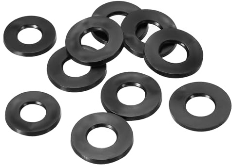 PATIKIL M12 Gummi Unterlegscheiben Rund, 10 Stück 12mm ID 24mm OD 3mm Dick | Gummidichtung Flache Unterlegscheiben Set Dichtungsgummi für Wasserhahnrohr Befestigungsschraube, Schwarz