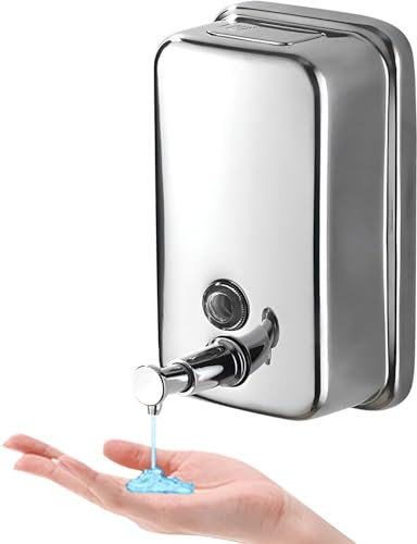 Accmuzzy Dispenser Sapone Bagnoa Muro,disinfettante mani,500 ml Dispenser Sapone Liquido, Durevole Distributore Sapone Mani Parete per Bagno Commerciale e Cucina