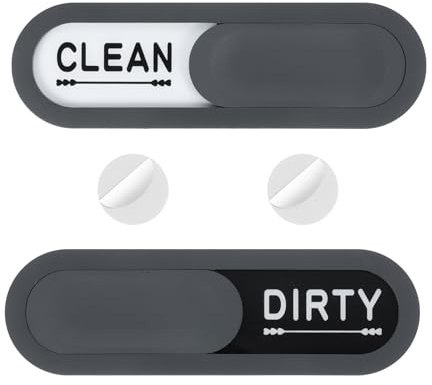 sourcing map Dishwasher Magnet Clean Dirty Sign Oval Magnetic Dishwasher Indicator Heart Non-Scratch Sign with Stickers for Dishwasher Kitchen Hotel, Grey