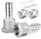 ERGAOBOY 5 Pièces Raccord pour tuyau, 25 MM Barb à 3/4 filetage femelle BSP, raccord pour tuyau, acier inoxydable 304, pour carburant/air/eau/huile