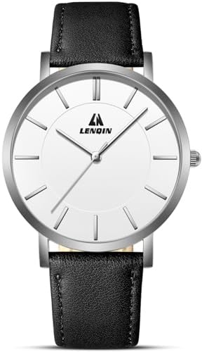 LN LENQIN Uhren Herren Herren Uhr 30M wasserdichte Armbanduhr Analog Quarzuhr Mode Casual Designer Uhr für Männer Lederband