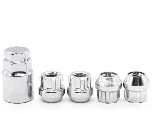 WTIXCRQ Wheel Stud Compatible With Kia 4 Wheel Nuts Locking 1 Key M12x1.25 M12x1.5 Wheel Locks Lug Nuts Wheel Hub Tyre Screw Bolt(M12x1.25)