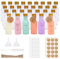 Lot de 30 mini bouteilles de liqueur en plastique réutilisables de 50 ml, avec bouchons à vis, brosse de nettoyage et 2 entonnoirs, petites bouteilles à remplir pour mariage, fête