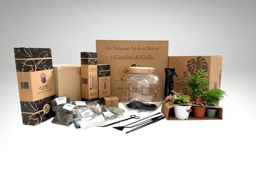 Kit Terrarium Fai Da Te Master: Contenitore in Vetro, 26 cm Circonferenza, 27 cm Altezza, Tappo in Sughero