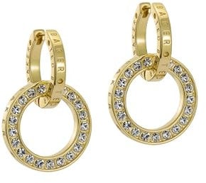 Ted Baker Lina Double Link Crystal Drop Earrings for Women (Gold/Crystal)