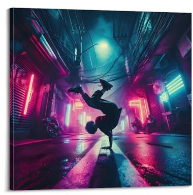 Tanzposter für Jungen, Straßentanz, Pause, Tanz, Handstand, Poster, dekorative Malerei, Leinwand, Wandposter und Kunstdruck, moderne Familienschlafzimmer-Dekoration, Poster, 70 x 70 cm