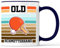 Tasse mit Spruch Old Schmetterhand Becher Tischtennis Table Tennis - lustiges Geschenk - Kaffeebecher als Geschenkidee - Kaffeetasse 330ml - Weiss-Blau