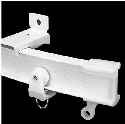KFXYSM Gardinenschiene,Vorhangschiene 5M Flexible Deckenvorhangschiene Seitliche Klemmschiene Biegbare Fensterstange Gerade Kurve Vorhang Zubehör Kit Wohnkultur