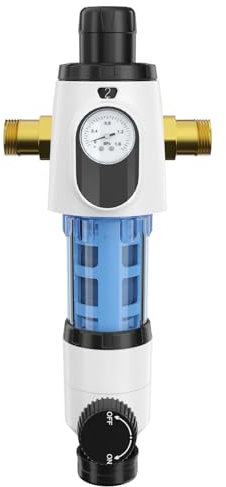 Finesky rückspülfilter mit druckminderer,40 Mikron-Sedimentfilter 3/4 Zoll Und1 Zoll,360-Grad-Installation Backwash Filter