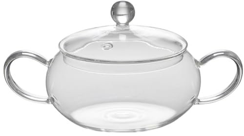 VALICLUD Olla De Vidrio Transparente Con Tapa Resistente Al Calor Para Cocina Inducción Con Asas Ergonómicas Cacerola Compacta Para Guisos Sopas y Pastas El Hogar