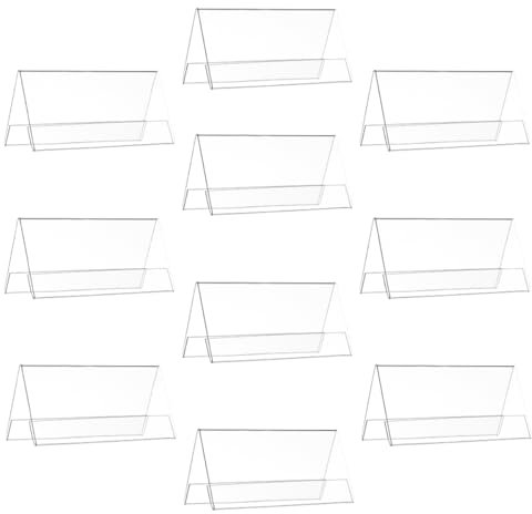 HOODANCOS 10 Pièces Porte-noms Clairs Pour Bureau Plaque Nominative Set De Supports Muraux Acrylique Pour Message Visibilité Claire