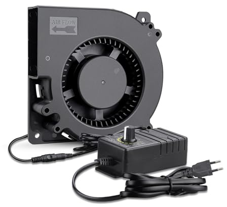 GDSTIME Ventilateur Radial 220V 120mm Blower à roulement à billes Réglable | Ventilateur de refroidissement Centrifuge Turbo 120x120x32 Blower Fan Contrôleur de Vitesse pour PC