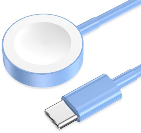 Amasuki USB C Apple Watch Charger Magnetic iWatch Charger Portable Wireless Charging Compatible with iWatch Series 11/10/9/8/7/6/5/4/3/2 Ultra 3/SE-Blue