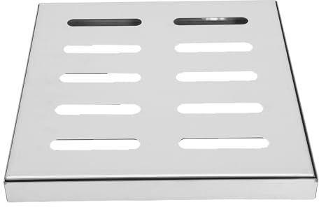 HONITANO Heavy Duty and Wear Resistant Feature Stainless Steel Drain Grate Cover 12x12 Inch with High Flow Rainwater Drainage for Garage and Exterior Channel Drain Systems